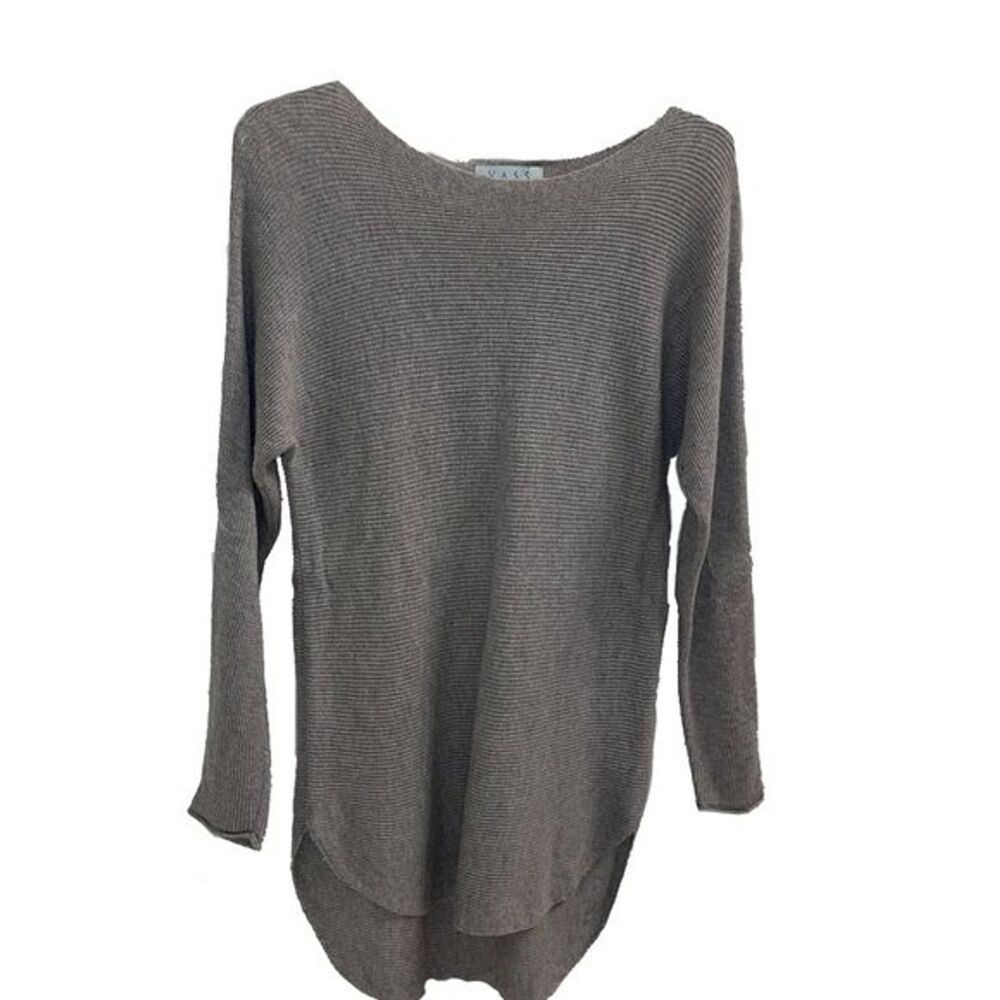 Joan Vass Soft Gray Knit Cashmere Blend Pullover Sweater Womens Size Small